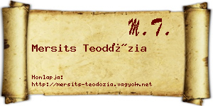 Mersits Teodózia névjegykártya